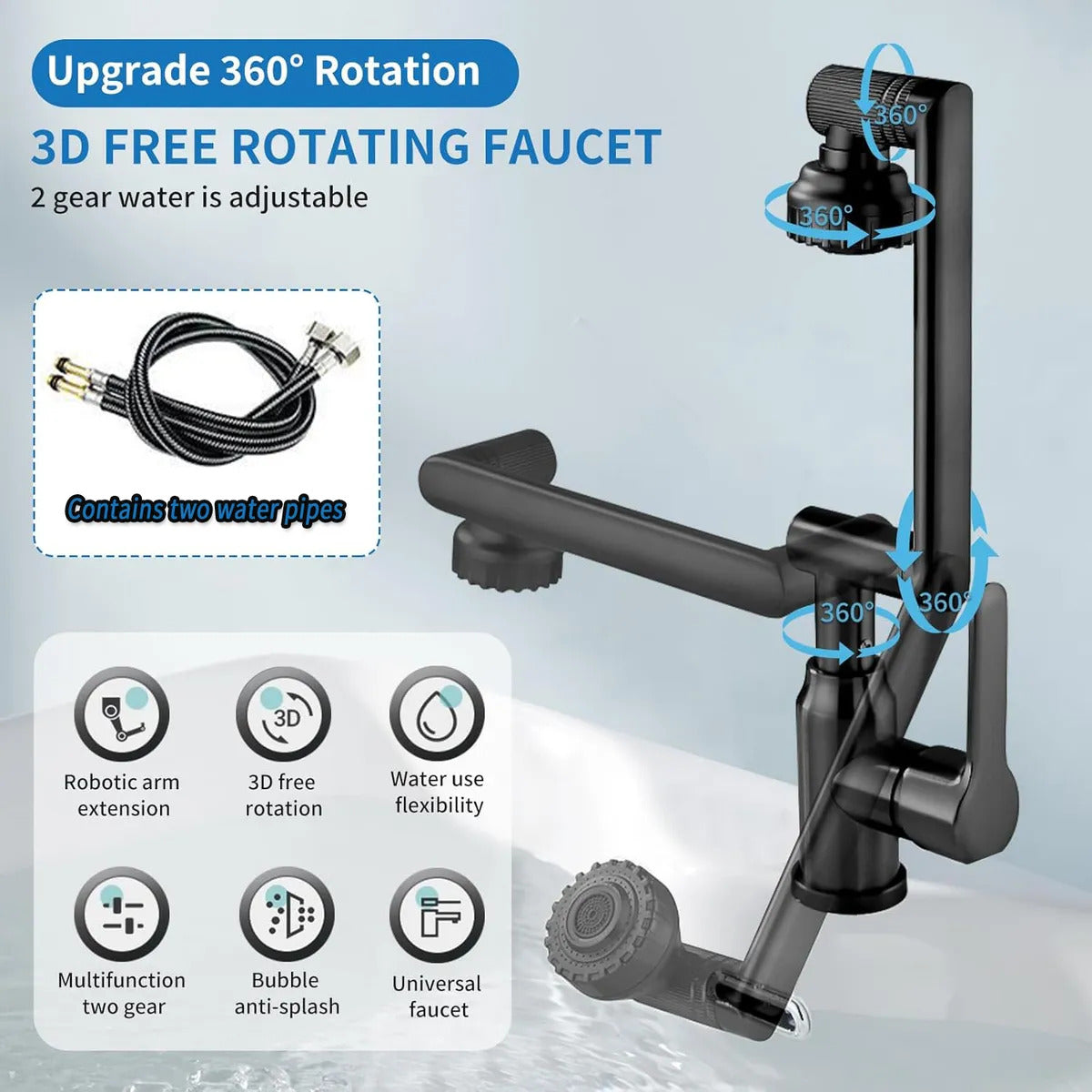 Grifo Lavado Rotacion 360 Multifuncional